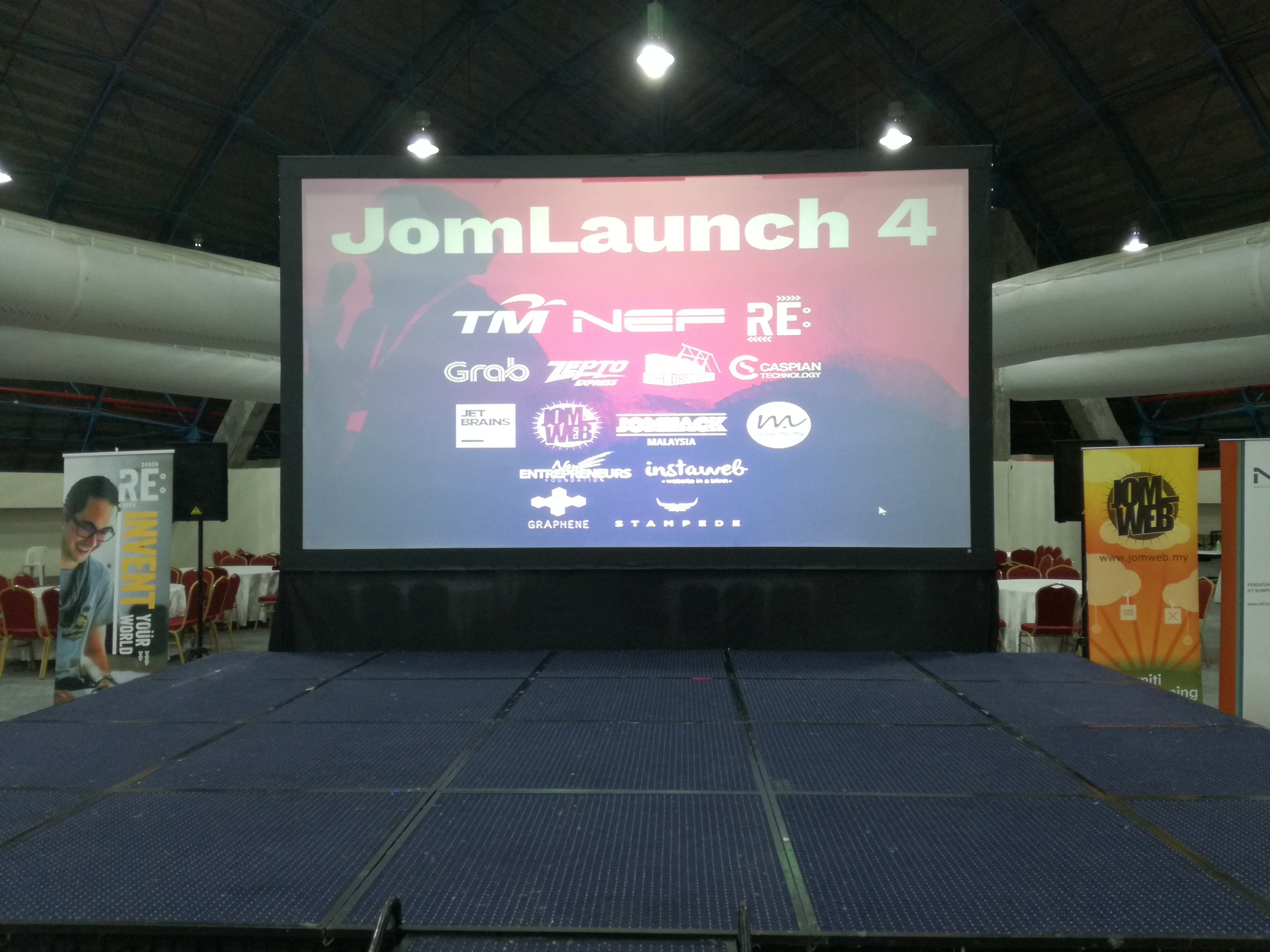 Besar skrin dengan rear projection